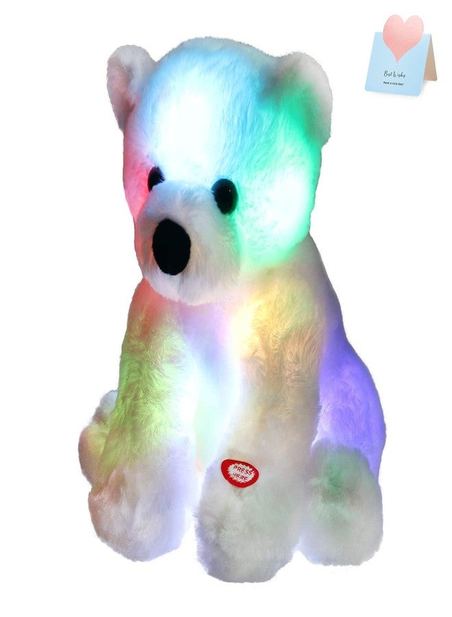 BSTAOFY Glow Polar Bear Light up Stuffed Animal LED Night Light Bear Soft Plush Toy Adorable Birthday Mother's Children's Day Valentines for Toddler Kids, White, 9.5'' - Image 1